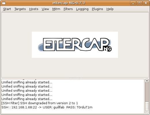 ettercap ssh1 downgrade filter credentials