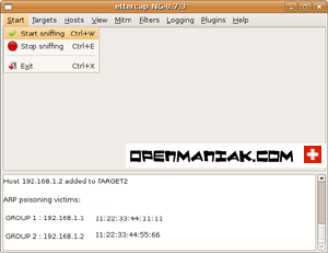 Start sniffing man in the middle attack openmaniak ettercap