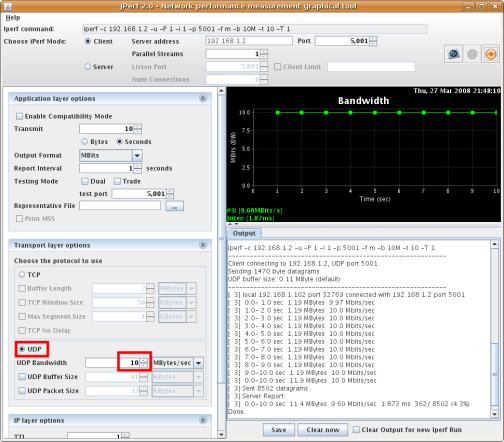 jperf jitter measurement