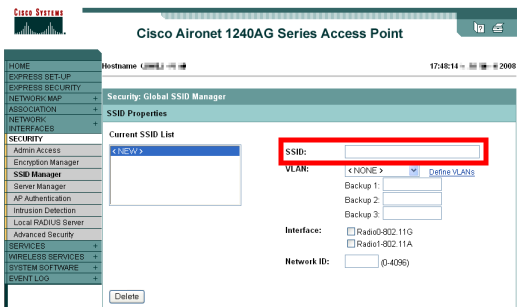 cisco set ssid