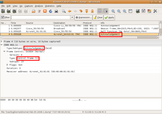 wireshark trame de controle wireless