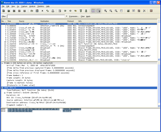 wireshark kismet dump file