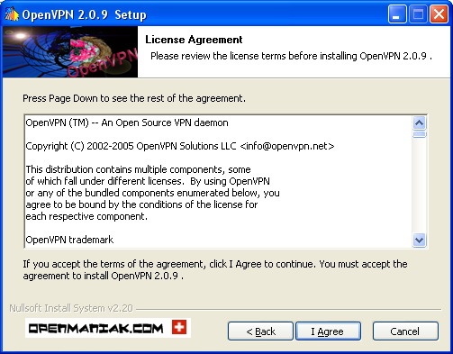 openmaniak openvpn installation wizard License agreement