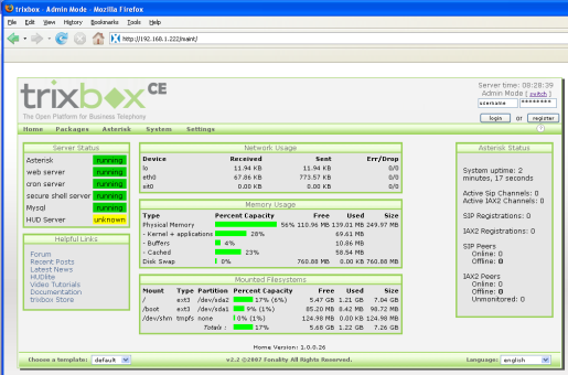 trixbox admin access