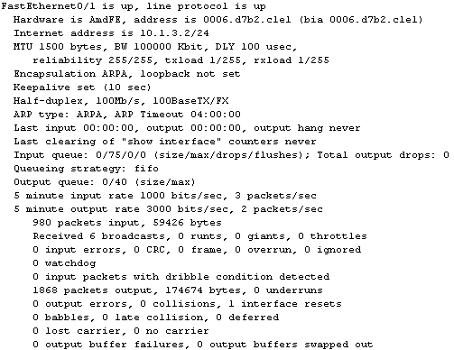 cisco output show ip interface FastEthernet 0/1