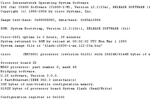 cisco output show version