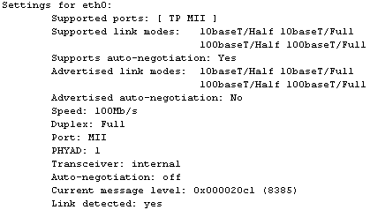 vyatta output show interfaces ethernet eth0 physical