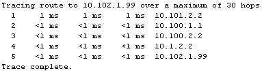 windows output tracert