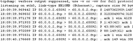 vyatta output tcpdump