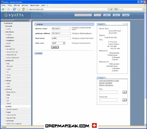 vyatta web platform configure mode