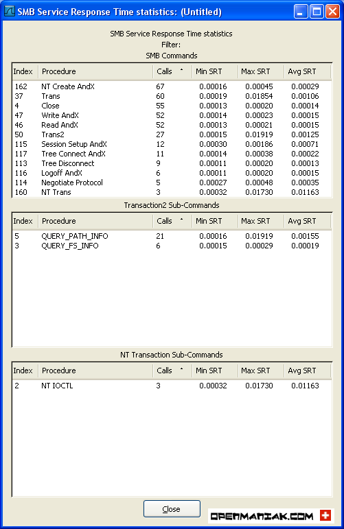 wireshark service response time